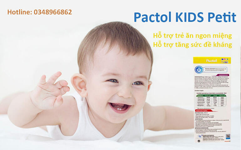 Pactol Kids Petit giúp trẻ ăn ngon miệng, hỗ trợ tăng cường sức đề kháng