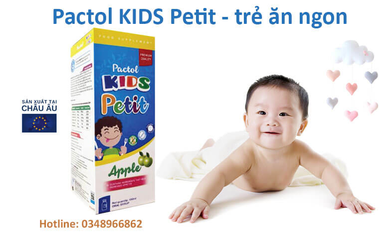 Pactol Kids Petit giúp trẻ ăn ngon miệng, hỗ trợ tăng cường sức đề kháng