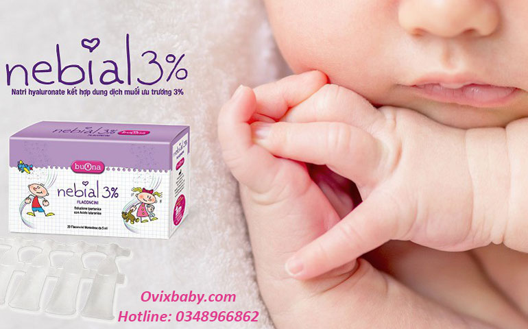 Nhỏ mũi Nebial 3% Flaconcini kháng viêm giảm nghẹt mũi cho trẻ sơ sinh và trẻ nhỏ