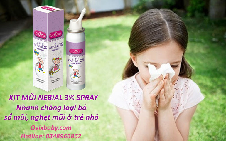 Nebial 3% Spray – Dạng bình xịt rửa mũi cho trẻ hiệu quả nhanh