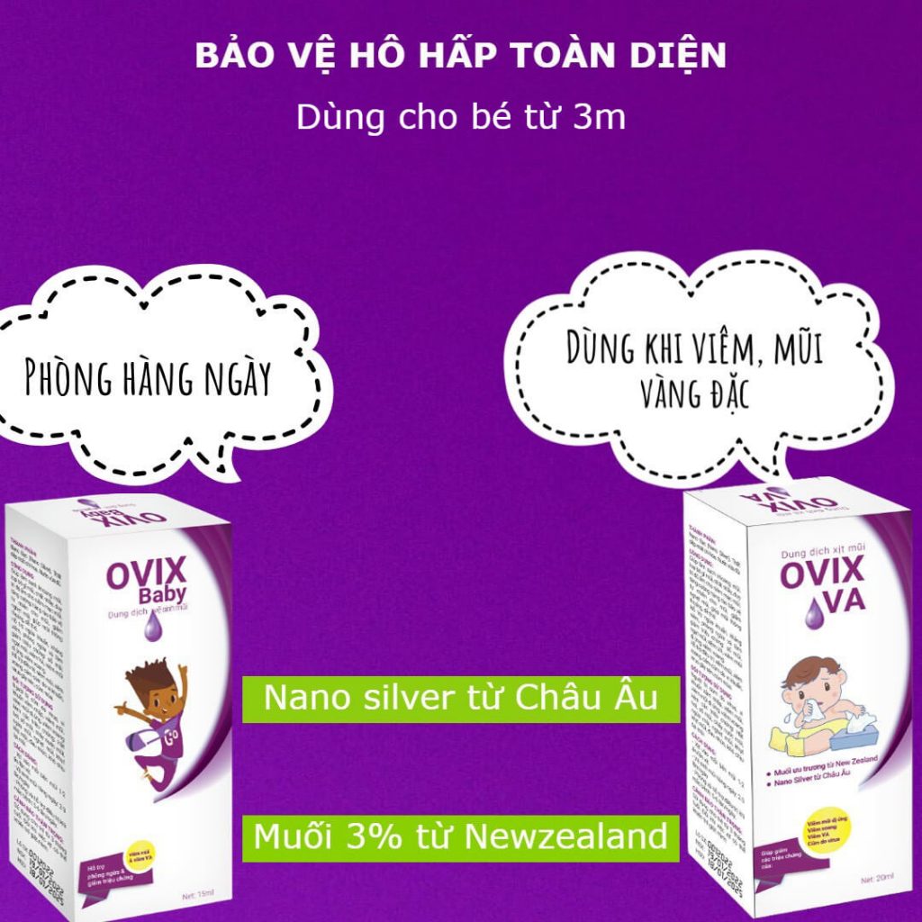 Ovix baby - Ovix VA bảo vệ mũi bé sạch khỏe
