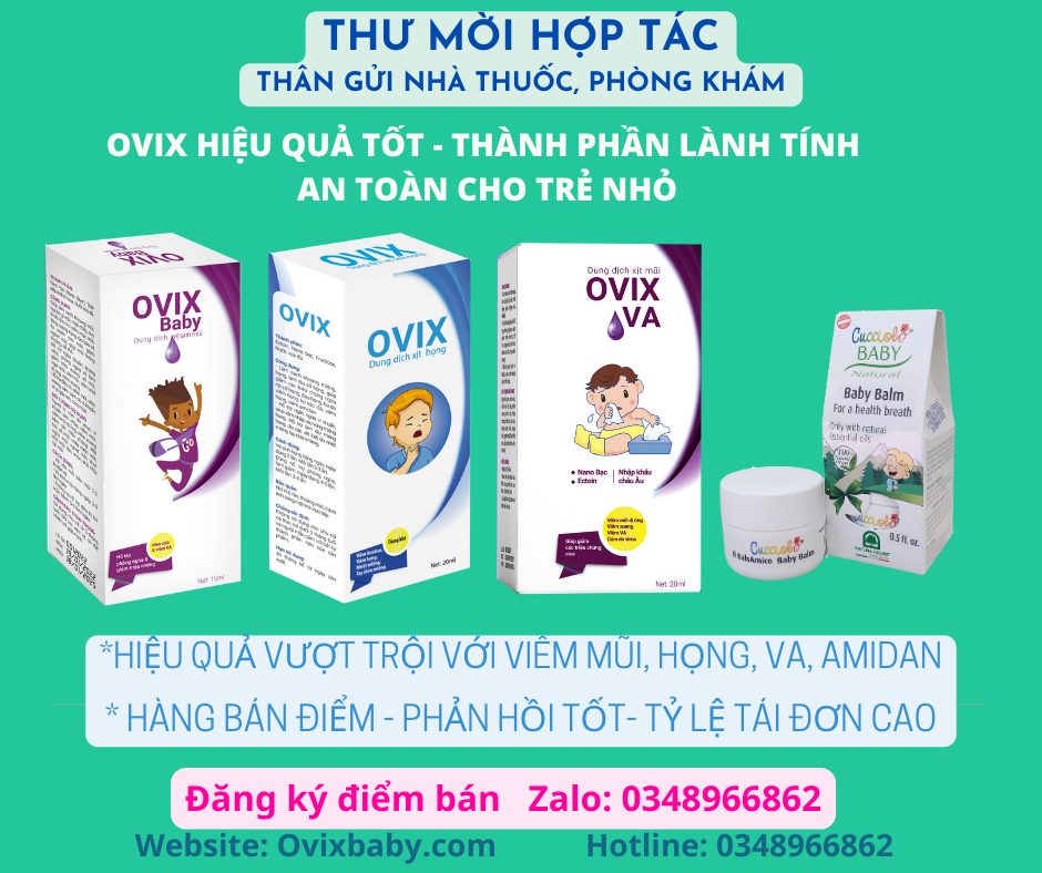 Mời hợp tác phân phối xịt mũi họng Ovix sỉ cho nhà thuốc phòng khám