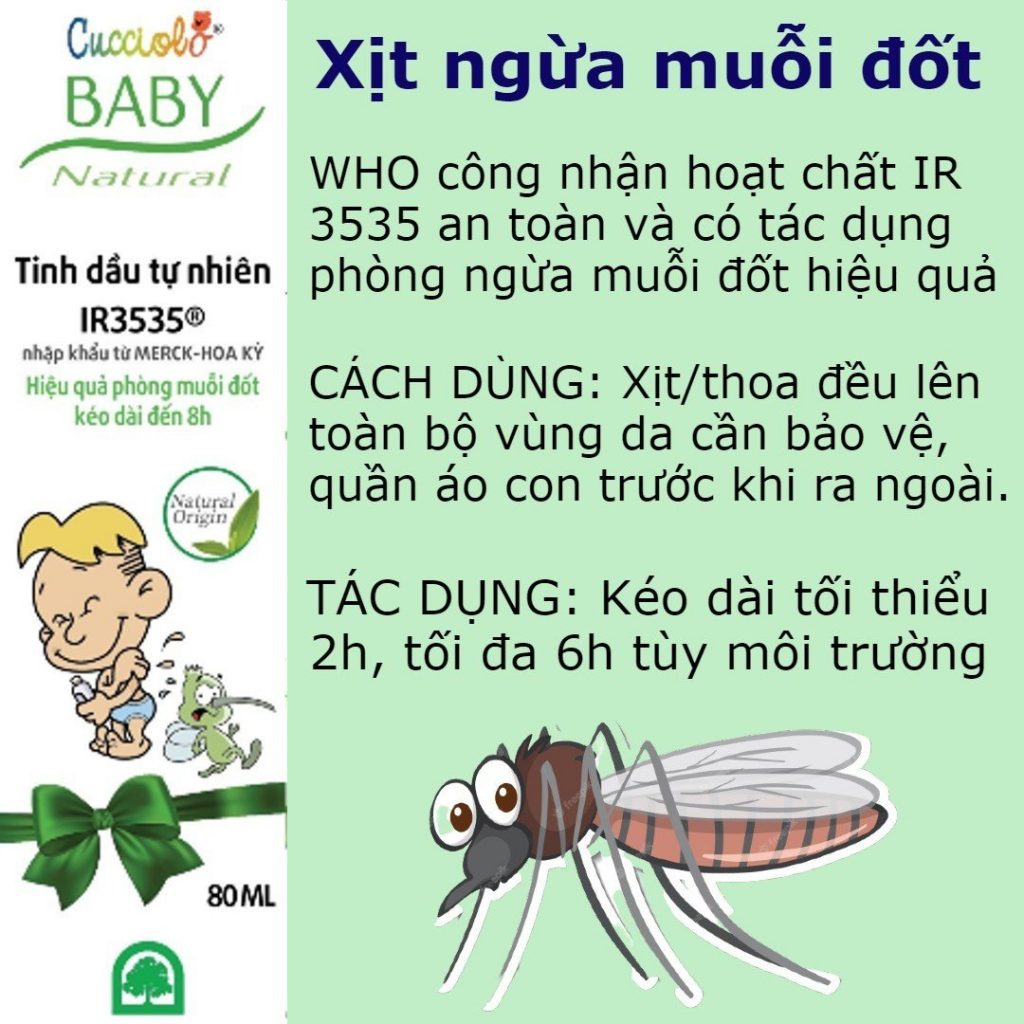 Xịt ngừa muỗi cucciolo baby cho trẻ từ sơ sinh