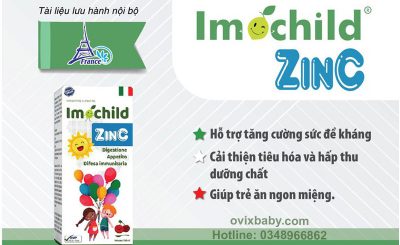 Imochild Zinc tiêu hóa khỏe trẻ ăn ngon tăng đề kháng